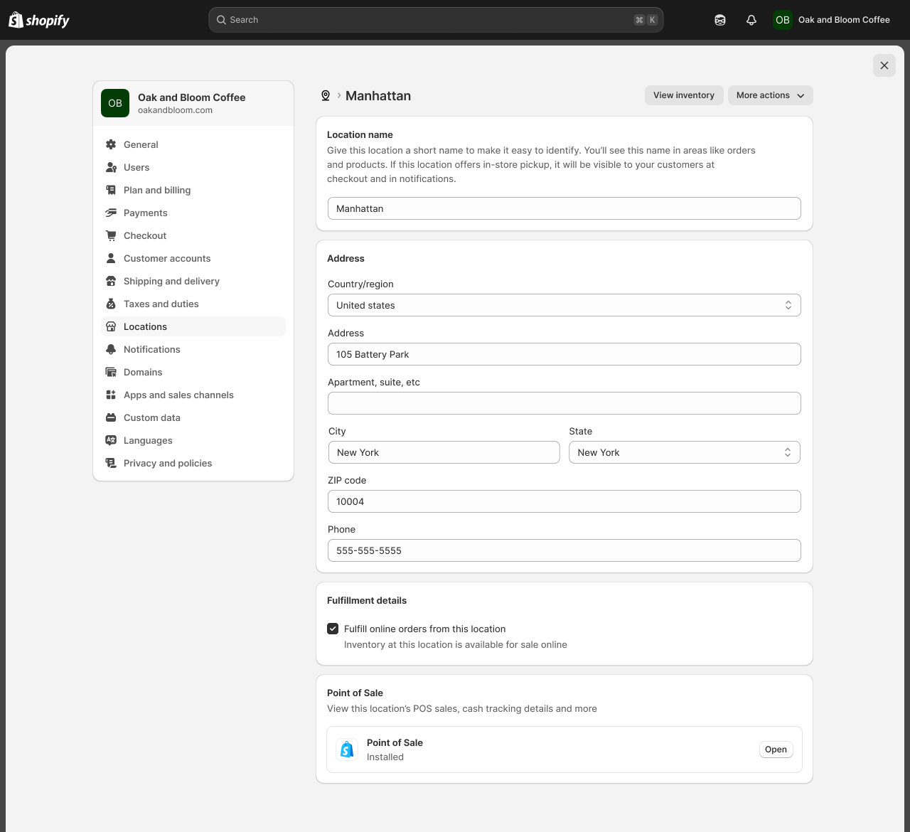 Before: single Fulfillment details checkbox